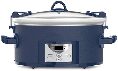 Crock-Pot 7qt One Touch Cook & Carry Slow Cooker Blue Locking Lid Programmable - Image 1 of 4