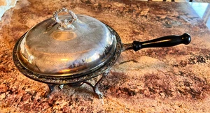 Vintage SilverPlate Chafing Fondue Dish Ornate Oneida Round w/ Burner Stand - Picture 1 of 13
