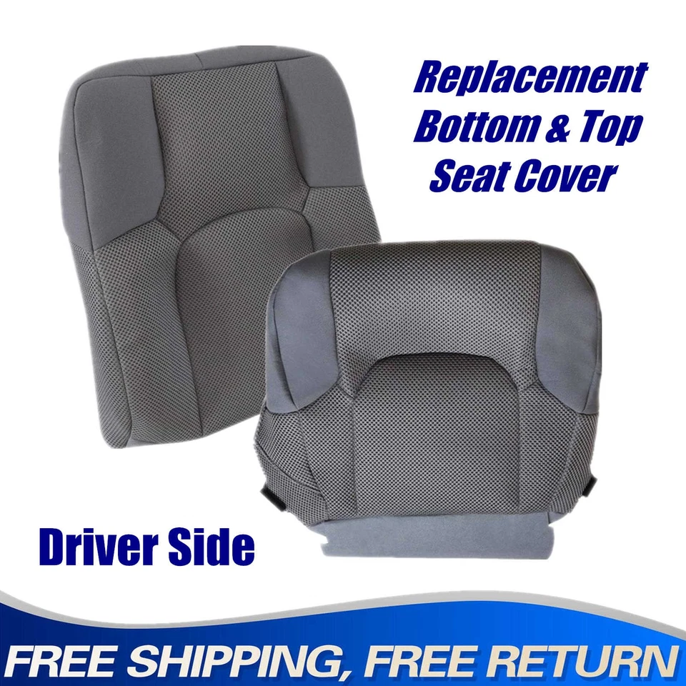 Cubierta de asiento de tela gris para Nissan Frontier 2005-2019 inferior y superior del conductor delantero Foto 1 de 4