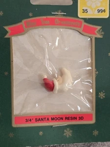 Miniature Tiny Santa Moon Resin Figure Dollhouse 3/4" Tall RARE Holiday Decor - Picture 1 of 4