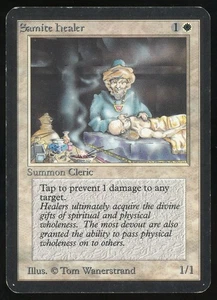 1993 MTG Magic the Gathering Card Alpha Samite Healer Raw MP scheda da gioco TCG - Foto 1 di 2