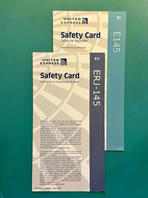 2 UNITED EXPRESS SAFETY CARDS -- E145 - Image 1 of 2