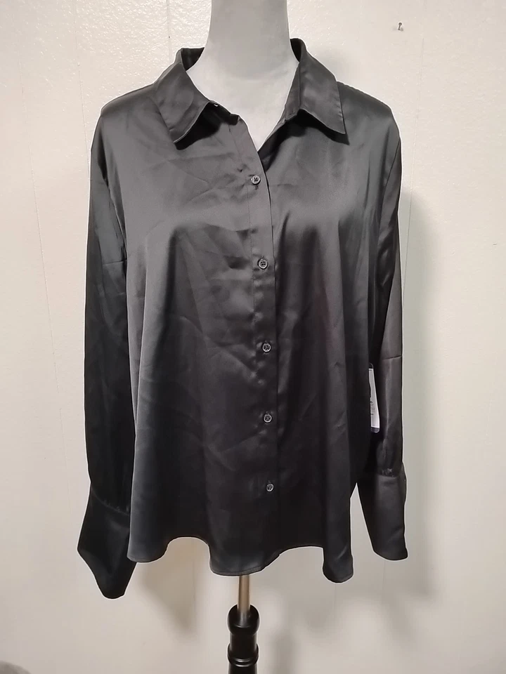 Joie Limited Edition Ladies Satin Blouse Size XL Black