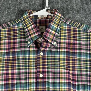 Peter Millar Shirt Mens Large Multicolor Plaid Short Sleeve Button Down Preppy - Picture 1 of 10