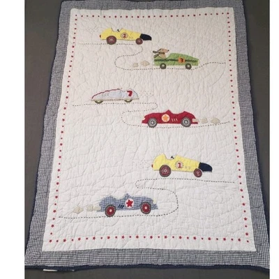 Pottery Barn Kids Vintage Roadster Crib Quilt - Image 1 of 4