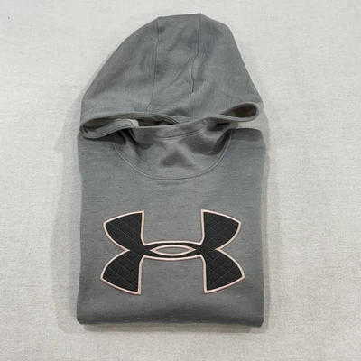 Sudadera con Capucha Under Armour Para Mujer’s 2XL Calce Suelto Gris Jaspeado Rosa Logo Foto 1 de 4