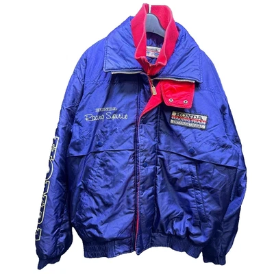 Jaqueta Honda International Racing Team tamanho L azul vermelha feita no Japão vintage anos 90 - Imagem 1 de 4