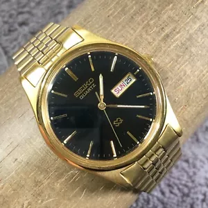 Vintage Seiko SQ Men 5Y23-8049 Fashion Gold Tone Quartz Analog 35mm Watch 7 3/4" - Picture 1 of 13