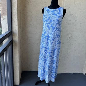 J. Jill Wearever Maxi Tank Dress Size XSP Blue Jay Exploded Paisley NWT - Picture 1 of 10