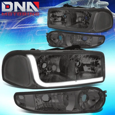 PARA 2001-2007 GMC SIERRA YUKON DENALI LED DRL FARO PARACHOQUES LÁMPARA AHUMADO/CLARO Foto 1 de 4