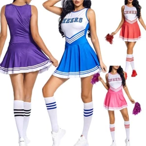 Damen Cheer Leader Kostüm Uniform Cheerleading Schulmädchen Uniform Kostüm - Bild 1 von 57