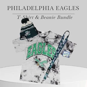 NWT Philadelphia Eagles NFL 3 Piece Bundle T-Shirt & Beanie Women's Size S - Picture 1 of 4