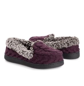 MUK LUKS Womens Dark Purple Anabelli Moccasin Slipper Shoes Size Medium 7-8