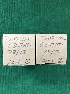 Tung-Sol * 6SC7GTY Tubes * Pair * Tested 78/78 75/75 - Picture 1 of 2