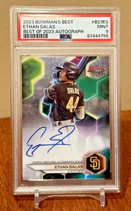 Ethan Salas ON CARD 2023 Bowman's Best of 2023 Prospect Autograph PSA 9 Padres - Picture 1 of 2