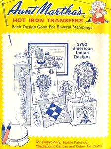 VTG Aunt Martha's American Indian Designs Embroidery Transfer Pattern 3782 - Picture 1 of 1