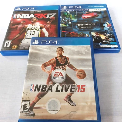 Lot 3 PS4 Playstation VR Demo Disc, NBA2k17, NBA Live 15 Playstation 4 Games - Image 1 of 4