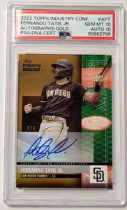 2022 Topps Industry Conference Gold Autograph #/5 FERNANDO TATIS PSA 10 Auto 10 - Picture 1 of 2