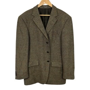 Blazer De Colección Lana Cachemira Pata de Gallo Para Hombres 46 Marrón Regular Traje Chaqueta Usado en Excelente Condición - Imagen 1 de 12