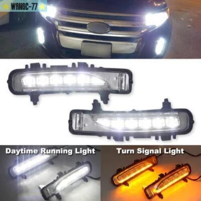 Luz de circulación diurna LED DRL para Ford Edge 2009-2014 2 piezas con lámpara de señal de giro Foto 1 de 4