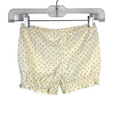 Pantalones cortos vintage delicados florales amarillos para bebés pequeños Foto 1 de 3