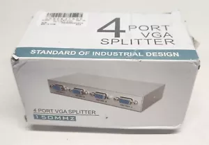 4 port VGA Splitter distributor 15HDF 150MHz Metal - Picture 1 of 3