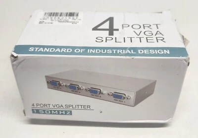 4 port VGA Splitter distributor 15HDF 150MHz Metal - Image 1 of 3