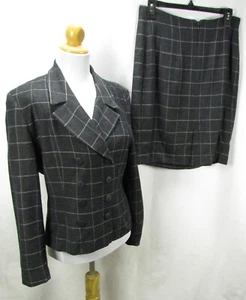 Casual Corner Women's 2 Pc Skirt Suit w/ Jacket Size 10 Charcoal Grey - Picture 1 of 6