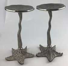 Starfish Base Metal Candlesticks Set Of 2 Candle Holders Nautical Sea Life