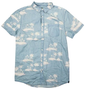 ZGY Zee Gee Why Tropical Island Palms Short Sleeve Button Down Shirt NWT - Picture 1 of 2
