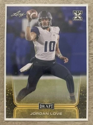JORDAN LOVE PACKERS 2020 LEAF DRAFT GOLD ROOKIE RC # 11 - Image 1 of 2