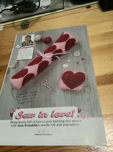 Sew In Love Ann Franklin’s Heart Needle Roll & Pin Cushion Knitting Pattern - Picture 1 of 3