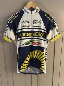 Santini Vacansoleil DCM Hombre Ciclismo Jersey | Blanco/Azul/Amarillo | Mediano | - Imagen 1 de 8