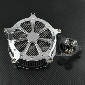Chrome Air Cleaner Gray Intake Air Filter Fit For Harley Touring Trike 2017-2025 - Picture 1 of 8