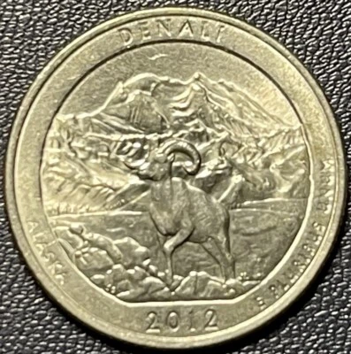 2012 P Alaska Denali ATB Quarter. WDDR-001 Doubled Die Reverse. US Mint Error. - Image 1 of 3