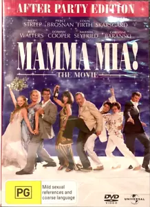 Mamma Mia The Movie Brand New Sealed DVD Afterparty Edition Region 4 - Picture 1 of 3