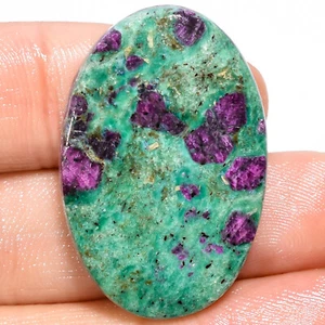 natural RUBY FUCHSITE cabochon loose gemstone 38.75 Cts. (21x33x5 mm) oval shape - Picture 1 of 7