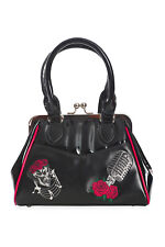 Lost Queen Nashville Skeleton Rose Microphone Gothic Rockabilly Handbag Purse