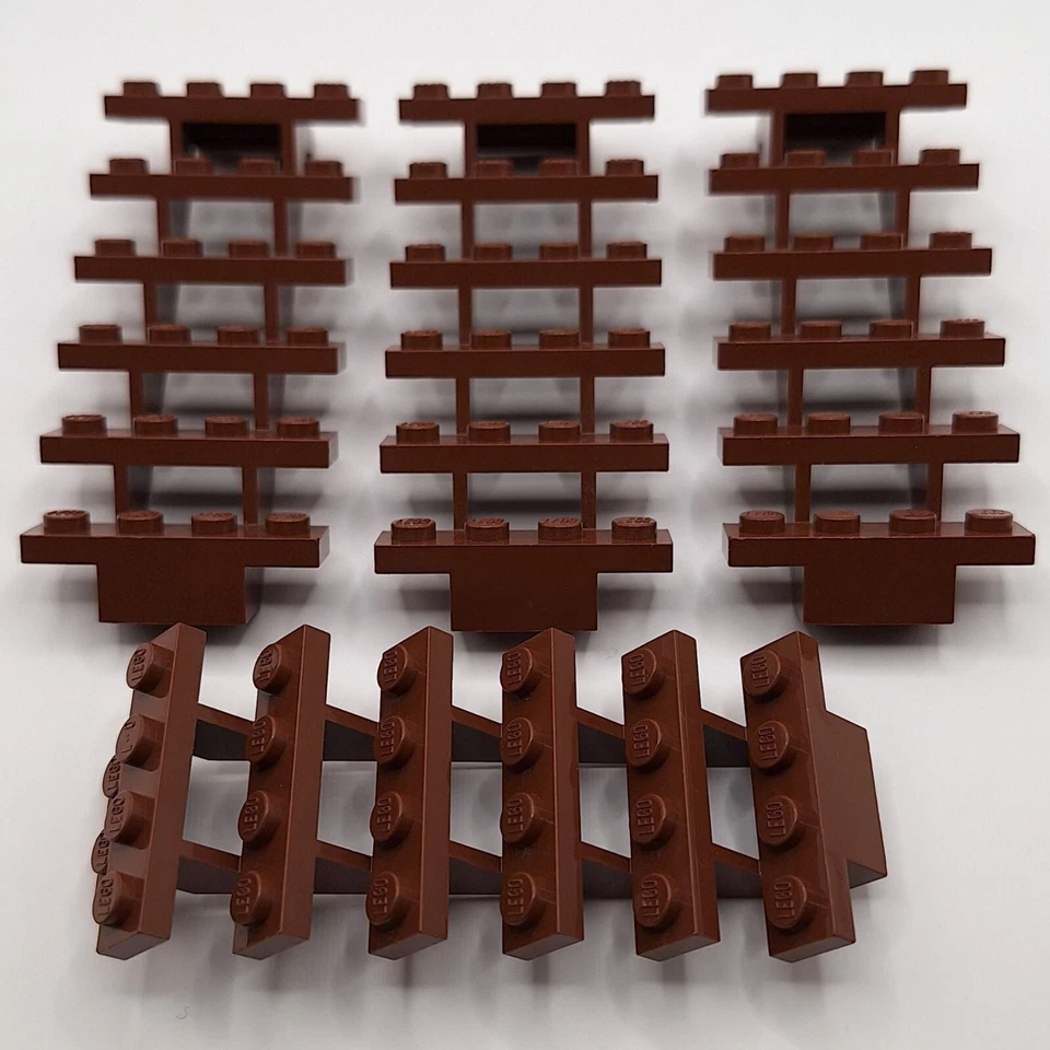 Lego 4 Piezas Ciudad/Castillo/Reinos Marrón Rojizo 7x4x6 Escalera 30134 Foto 1 de 1