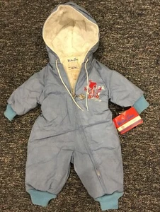 Vintage NWT Weather Tamer Snowsuit w/Hood 12 Months Chambray Embroidered NWT - Picture 1 of 13