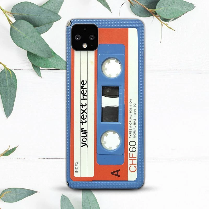 Custom Text Retro Cassette Tape Case For Google Pixel 2 3 3a 4 4a 5 6 7 8 XL - Image 1 of 1