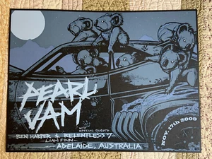 Poster concerto Pearl Jam Ben Harper MUNK ONE Adelaide Australia 2009 serigrafia - Foto 1 di 5