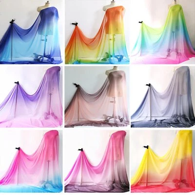 1meter X1.48meter Ombre Chiffon 30D Gradient Chiffon Sheer Fabric Dancing Scarf - Bild 1 von 4