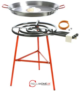 80cm Polished Paella Pan + 60cm 3 Ring Gas Burner + 75cm Reinf. Legs ECO Set - Picture 1 of 1