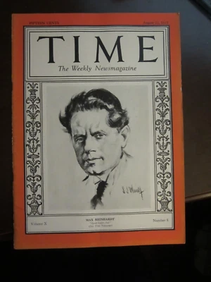 Time Magazine August 1927 Max Reinhardt German Film Director D - Image 1 of 2