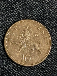 1992 Great Britain 10 Pence Coin, Queen Elizabeth II, Circulated - Picture 1 of 2