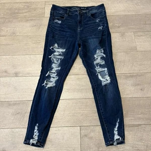 American Eagle Damenjeans blau Used-Look Skinny Größe 14 - Bild 1 von 11