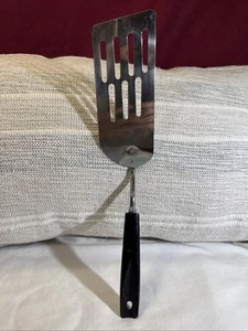 Vintage Ecko geschlitzter abgewinkelter Spatel verchromter Kunststoff schwarzer Griff 12 Zoll USA - Bild 1 von 24