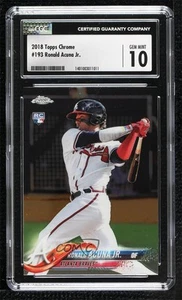 2018 Topps Chrome Ronald Acuna Jr #193 CGC 10 Gem Mint Rookie RC - Picture 1 of 3