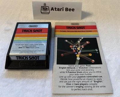 TESTED Trick Shot VGC W/Manual Imagic 1982 ATARI 2600 game cartridge - Video - Image 1 of 4